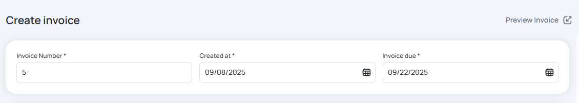 Invoice details screenshot