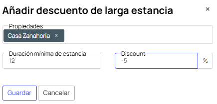 Screenshot descuento por duración
