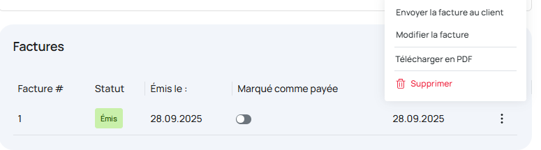 Envoyer facture screenshot