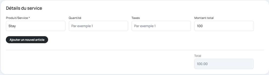 Détails paiement screenshot